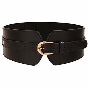 Wide Black Stretch Waist Belt